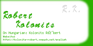 robert kolonits business card